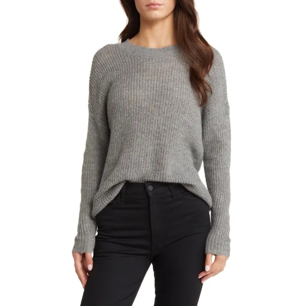 Grey Crew Neck Knitted Sweater Nordstrom Rubbish